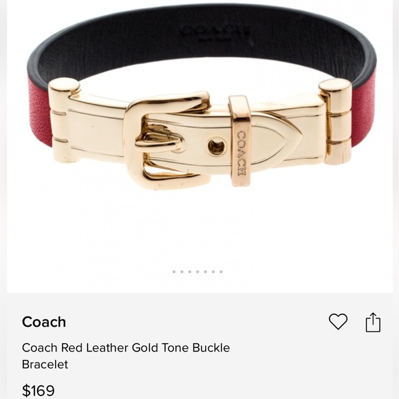 Coach Red Leather Gold Tone Buckle
Bracelet - Picture 1 of 14
